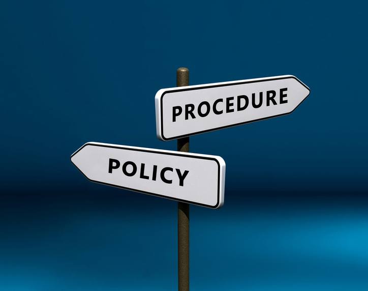 Policy and Procedure signs